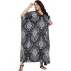 imageOussum Women Kaftan Plus Size Polyester Summer Caftan Cover Ups Maxi House DressBlack Paisley