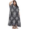 imageOussum Women Kaftan Plus Size Polyester Summer Caftan Cover Ups Maxi House DressBlack Paisley