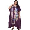 imageOussum Women Kaftan Plus Size Polyester Summer Caftan Cover Ups Maxi House DressBlack Tribal