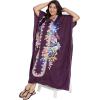 imageOussum Women Kaftan Plus Size Polyester Summer Caftan Cover Ups Maxi House DressBlack Tribal