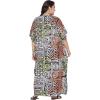 imageOussum Women Kaftan Plus Size Polyester Summer Caftan Cover Ups Maxi House DressBrown Geometric