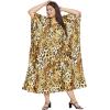 imageOussum Women Kaftan Plus Size Polyester Summer Caftan Cover Ups Maxi House DressBrown Leopard Print