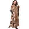 imageOussum Women Kaftan Plus Size Polyester Summer Caftan Cover Ups Maxi House DressGold