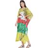 imageOussum Women Kaftan Plus Size Polyester Summer Caftan Cover Ups Maxi House DressGreen Lady Tribal Kaftan