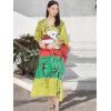 imageOussum Women Kaftan Plus Size Polyester Summer Caftan Cover Ups Maxi House DressGreen Lady Tribal Kaftan