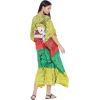 imageOussum Women Kaftan Plus Size Polyester Summer Caftan Cover Ups Maxi House DressGreen Lady Tribal Kaftan
