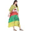 imageOussum Women Kaftan Plus Size Polyester Summer Caftan Cover Ups Maxi House DressGreen Lady Tribal Kaftan