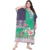 imageOussum Women Kaftan Plus Size Polyester Summer Caftan Cover Ups Maxi House DressGreen Long Kaftan