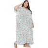 imageOussum Women Kaftan Plus Size Polyester Summer Caftan Cover Ups Maxi House DressGrey