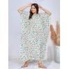 imageOussum Women Kaftan Plus Size Polyester Summer Caftan Cover Ups Maxi House DressGrey