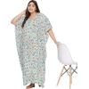imageOussum Women Kaftan Plus Size Polyester Summer Caftan Cover Ups Maxi House DressGrey