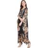 imageOussum Women Kaftan Plus Size Polyester Summer Caftan Cover Ups Maxi House DressMulticolor