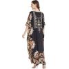 imageOussum Women Kaftan Plus Size Polyester Summer Caftan Cover Ups Maxi House DressMulticolor