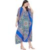 imageOussum Women Kaftan Plus Size Polyester Summer Caftan Cover Ups Maxi House DressMulticolor Blue Paisley Maxi Kaftan