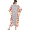 imageOussum Women Kaftan Plus Size Polyester Summer Caftan Cover Ups Maxi House DressMulticolor Floral