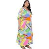 imageOussum Women Kaftan Plus Size Polyester Summer Caftan Cover Ups Maxi House DressMulticolor Geometric