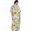 imageOussum Women Kaftan Plus Size Polyester Summer Caftan Cover Ups Maxi House DressMulticolor Geometric