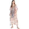 imageOussum Women Kaftan Plus Size Polyester Summer Caftan Cover Ups Maxi House DressMulticolor Kaftan
