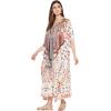 imageOussum Women Kaftan Plus Size Polyester Summer Caftan Cover Ups Maxi House DressMulticolor Kaftan