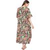 imageOussum Women Kaftan Plus Size Polyester Summer Caftan Cover Ups Maxi House DressMulticolor Leaf Print