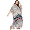 imageOussum Women Kaftan Plus Size Polyester Summer Caftan Cover Ups Maxi House DressMulticolor Paisley Kaftan
