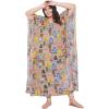 imageOussum Women Kaftan Plus Size Polyester Summer Caftan Cover Ups Maxi House DressMulticolor Plus Size Caftan