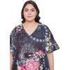 imageOussum Women Kaftan Plus Size Polyester Summer Caftan Cover Ups Maxi House DressNavy Blue Floral