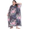 imageOussum Women Kaftan Plus Size Polyester Summer Caftan Cover Ups Maxi House DressNavy Blue Floral