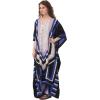 imageOussum Women Kaftan Plus Size Polyester Summer Caftan Cover Ups Maxi House DressNavy Blue Stripped Print Kaftan
