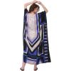 imageOussum Women Kaftan Plus Size Polyester Summer Caftan Cover Ups Maxi House DressNavy Blue Stripped Print Kaftan