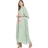 imageOussum Women Kaftan Plus Size Polyester Summer Caftan Cover Ups Maxi House DressSea Green Floral Caftan