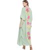 imageOussum Women Kaftan Plus Size Polyester Summer Caftan Cover Ups Maxi House DressSea Green Floral Caftan