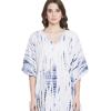 imageOussum Women Kaftan Plus Size Polyester Summer Caftan Cover Ups Maxi House DressWhite