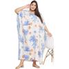imageOussum Women Kaftan Plus Size Polyester Summer Caftan Cover Ups Maxi House DressWhite Leaf