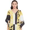 imageOussum Women Kaftan Plus Size Polyester Summer Caftan Cover Ups Maxi House DressYellow Abstract