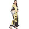 imageOussum Women Kaftan Plus Size Polyester Summer Caftan Cover Ups Maxi House DressYellow Abstract
