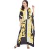 imageOussum Women Kaftan Plus Size Polyester Summer Caftan Cover Ups Maxi House DressYellow Abstract