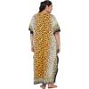 imageOussum Women Kaftan Plus Size Polyester Summer Caftan Cover Ups Maxi House DressYellow Leopard