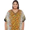 imageOussum Women Kaftan Plus Size Polyester Summer Caftan Cover Ups Maxi House DressYellow Leopard
