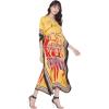 imageOussum Women Kaftan Plus Size Polyester Summer Caftan Cover Ups Maxi House DressYellow One Size