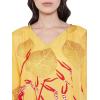 imageOussum Women Kaftan Plus Size Polyester Summer Caftan Cover Ups Maxi House DressYellow One Size