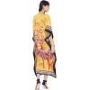 imageOussum Women Kaftan Plus Size Polyester Summer Caftan Cover Ups Maxi House DressYellow One Size