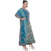 imagePlus Size Kaftan Dress Tunic Long Maxi Kimono Caftan Gown Nightdress Beach Party Casual DressTurquoise Blue