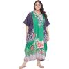 imageOussum Women Kaftan Plus Size Polyester Summer Caftan Cover Ups Maxi House DressGreen Long Kaftan