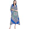 Multicolor Blue Paisley Maxi Kaftan