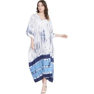 imageOussum Women Kaftan Plus Size Polyester Summer Caftan Cover Ups Maxi House DressWhite