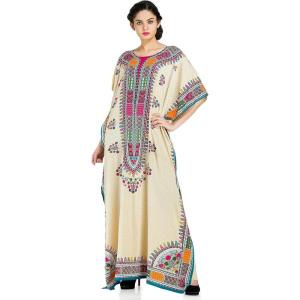imagePlus Size Kaftan Dress Tunic Long Maxi Kimono Caftan Gown Nightdress Beach Party Casual DressBeige