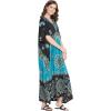 imageOussum Plus Size Kaftan for Women Polyester Summer Caftan Swimwear Cover Ups Maxi Beach DressBlack  Turquoise