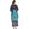 imageOussum Plus Size Kaftan for Women Polyester Summer Caftan Swimwear Cover Ups Maxi Beach DressBlack  Turquoise