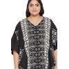 imageOussum Plus Size Kaftan for Women Polyester Summer Caftan Swimwear Cover Ups Maxi Beach DressBlack